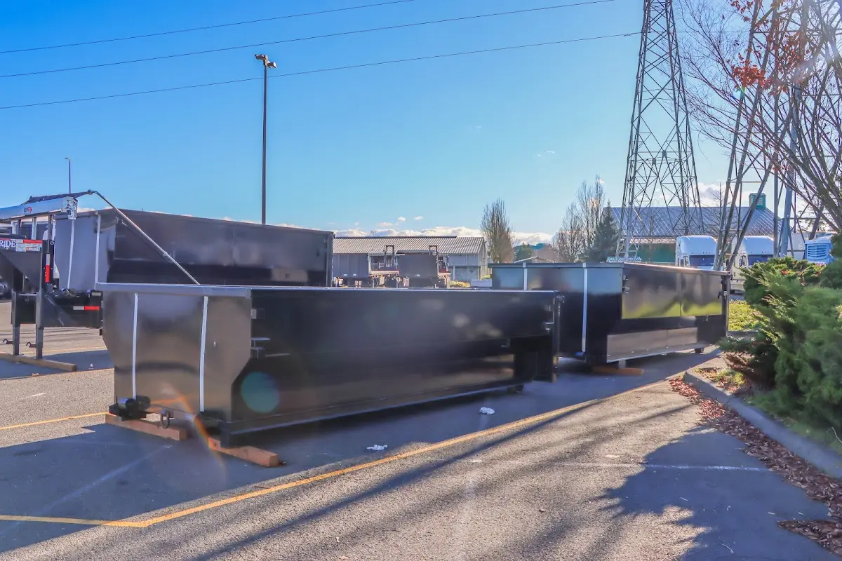 Roll-off dumpster ready for waste disposal at job site for 15 Yard Dumpster Rental in Kimberly
